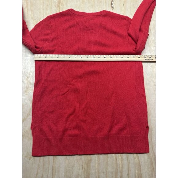 Halogen Cashmere Sweater Red Chinose M NWTs HERproject Crew Neck Long Sleeve - Picture 5 of 5